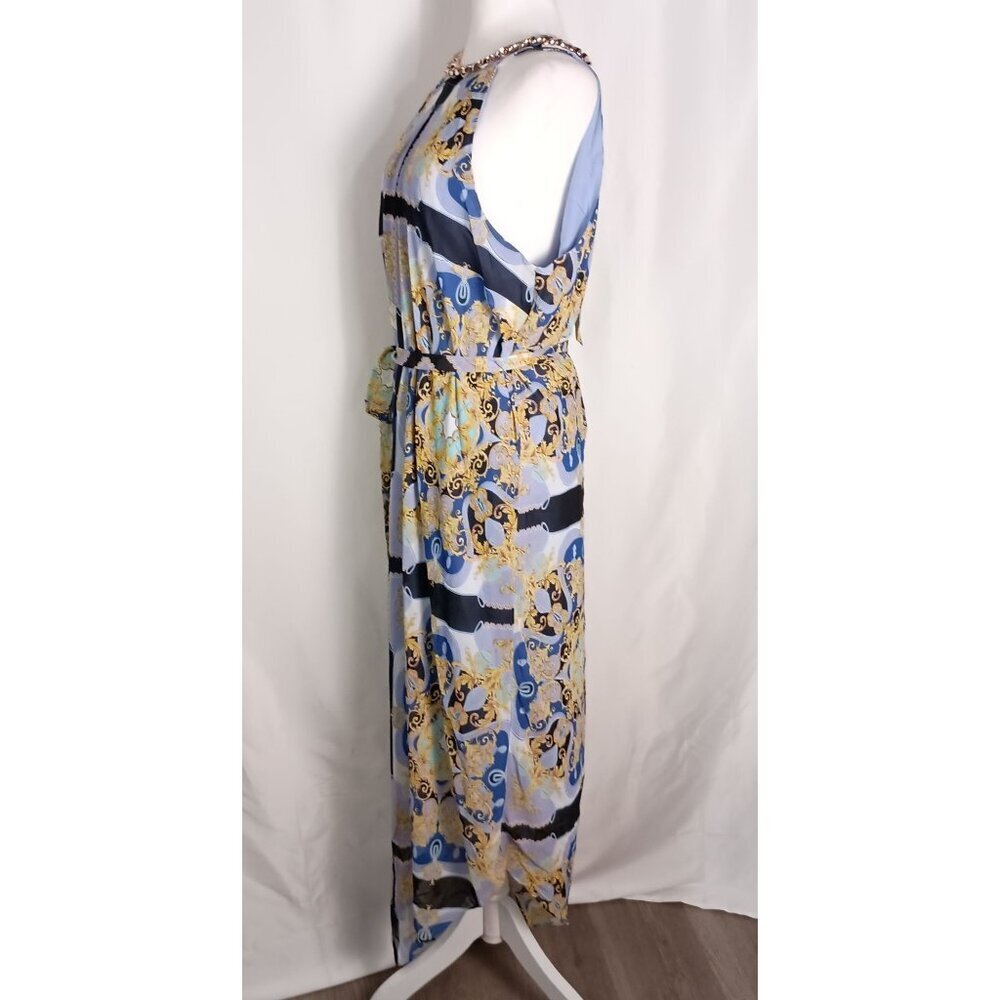 Bold Elements Cut to Curve Halter Maxi Sundress Multicolor Print Size XL - Picture 6 of 14